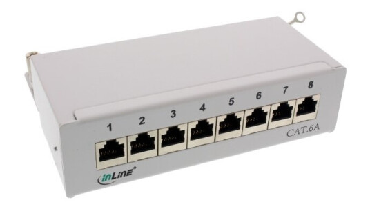 Inline 4043718209408 Rj-45 Cat6a Grå Veggmontering