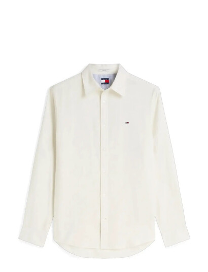 Tommy Jeans Tjm Reg Linen Blend Shirt Ext CreaM