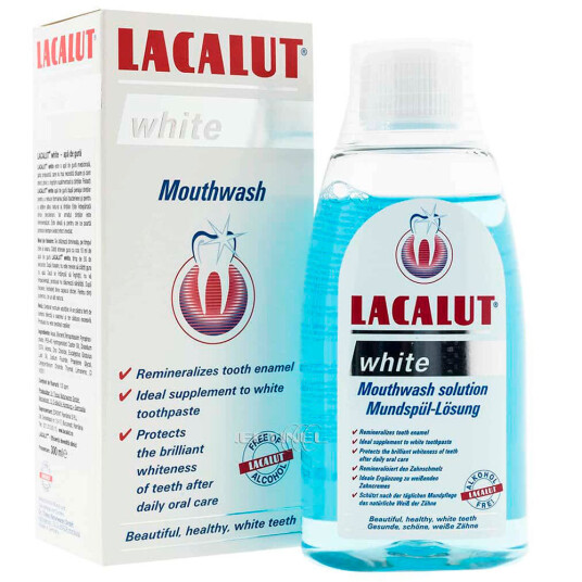 Whitening munnvann for sensitive tenner Lacalut White 300 ml