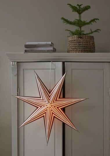 Star Trading Stripe julestjerne med lys rød 60 cm