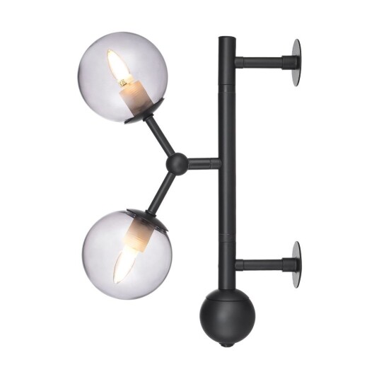 Halo Design Atom Vegglampe Sort Smoke Halo Design Atom Vegglampe Sort Smoke