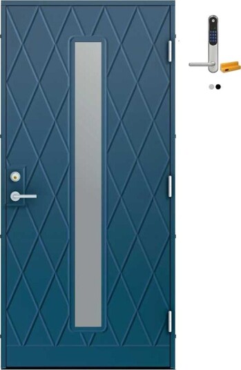 Ytterdør Diplomat Vilda Klart Glass med Yale Doorman Classic Home