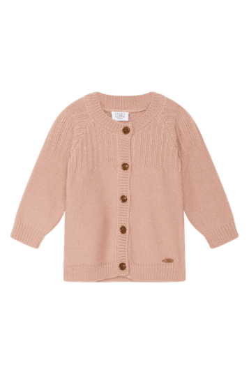 Hust & Claire Curi Cardigan i ull til barn - rose cloud
