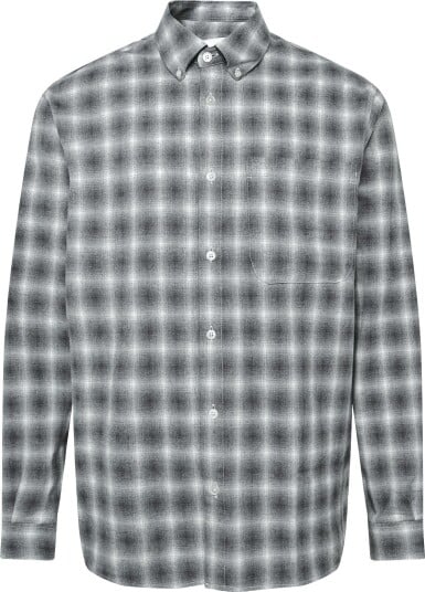 Garment Project Relaxed Ls Button Down Shirt   Flan   GREY CHECK   XL
