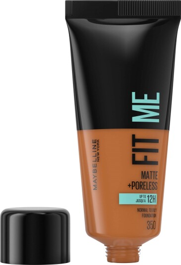 Maybelline Fit Me Matte + Poreless Foundation Caramel 350 - Matt, Heldekkende, Vegansk 30 ml