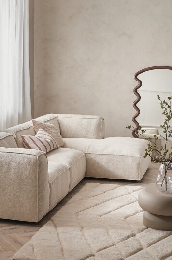 Ellos Home Sofa Bina 3 seter med sjeselong høyre Beige