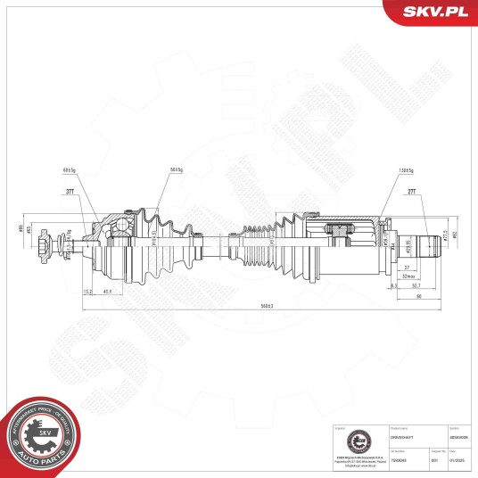 Esen Skv Drivaksel ESEN SKV 40SKV039