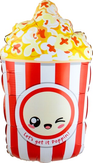 Folieballong Popcorn Kawaii