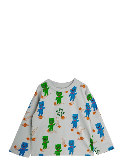 Mini Rodini Aliens Aop Ls Tee Grey 128/134