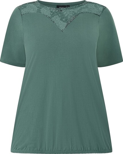 Zizzi Topp Molika S/S Blouse Grønn