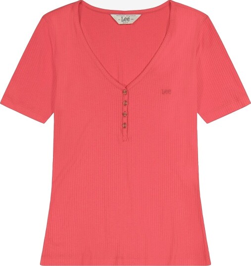 Lee - Topp SS Henley - Rosa Lee - Topp SS Henley - Rosa