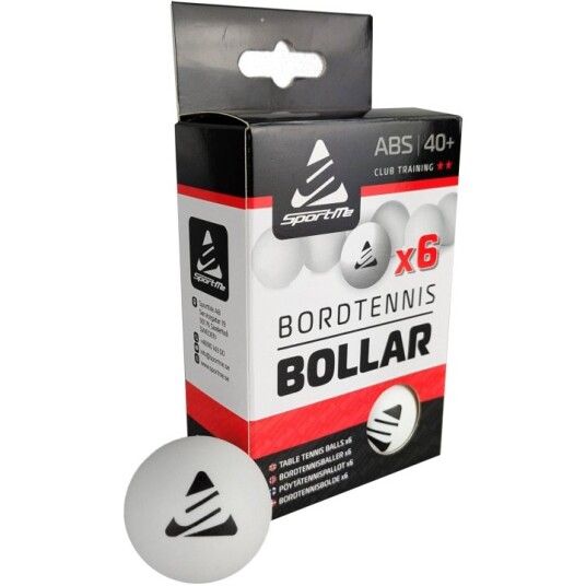 SportMe Bordtennisballer 6 stk Hvit
