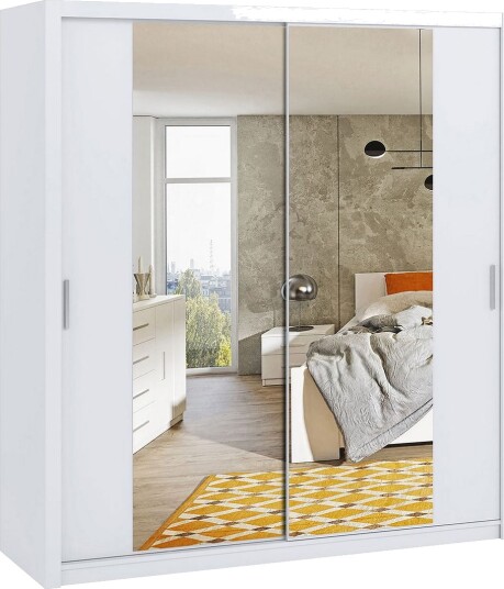 Julissa Garderobe 200 cm med Speil - Hvit