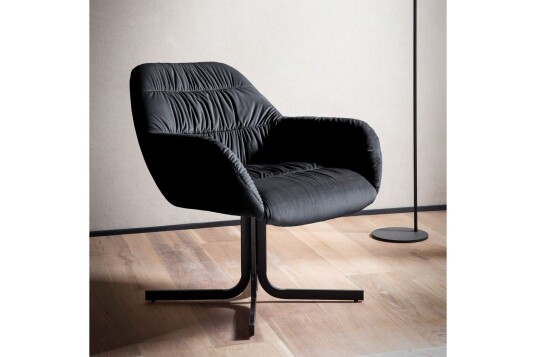 Lounge & Cocktail Stol Wohnling koselig fløyelstrukket med armlener moderne stil Svart Svart