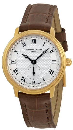 Frederique Constant Dameklokke FC 235M1S5 Classics Sølvfarget/Lær