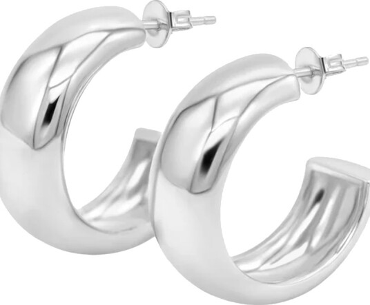 Who Is She Bold Dome Hoops Silver Sølv ONE SIZE