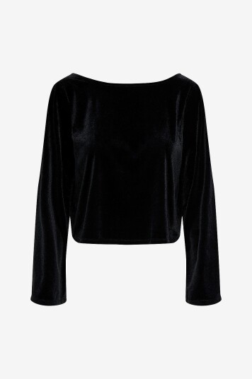 JDY   Topp jdyVictory L/s Velvet Bow   Svart