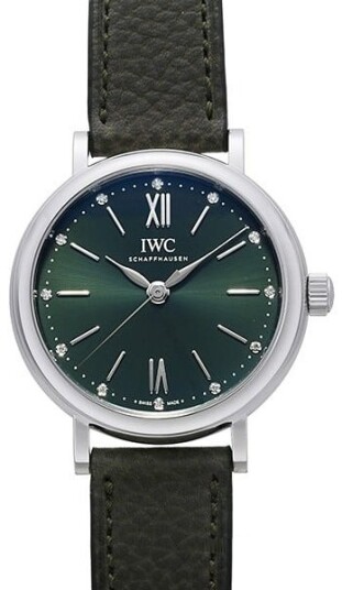 IWC Dameklokke IW357412 Portofino Grønn/Lær Ø34 mm