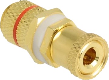 Delock - Audioadapter - Binding Post Til Binding Post - Rød Ring, Gull