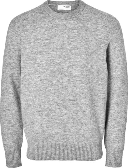 Selected Homme Rai Long Sleeve Knit Crew Neck Grå XL