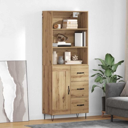Høyskap med skuff Artisan Eik 69,5 x 34 x 180 cm Konstruert tre Høyskap med skuff Artisan Eik 69,5 x 34 x 180 cm Konstruert tre