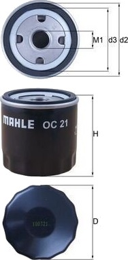 Oljefilter MAHLE ORIGINAL OC 21