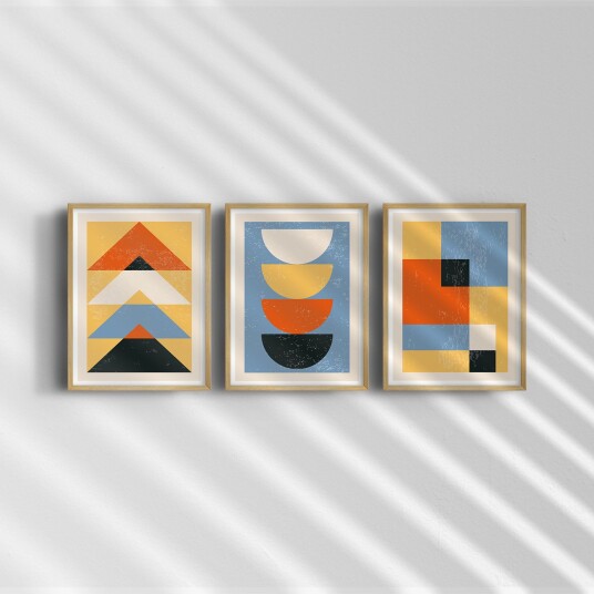 Plakat Abstrakt Geometrisk Kunst / Sett av 3