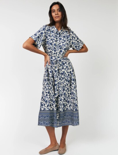 Lollys Laundry Blakell Midi Dress Ss Blue L Lollys Laundry Blakell Midi Dress Ss Blue L