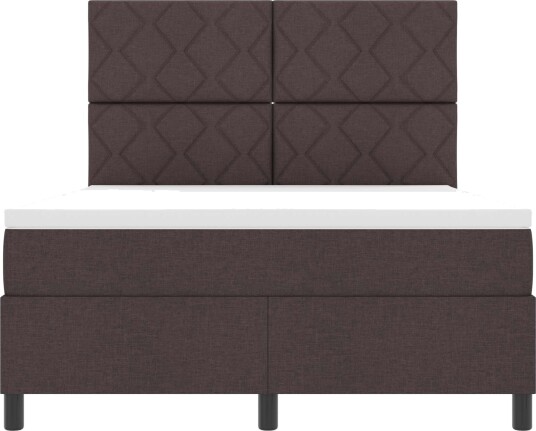 Boksfjærseng med Madrass & LED Mørk Brun 160x200 cm Stoff Boksfjærseng med Madrass & LED Mørk Brun 160x200 cm Stoff