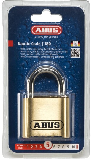 Abus Kodelås 180IB/50 4-sifret Kombinasjon Messing