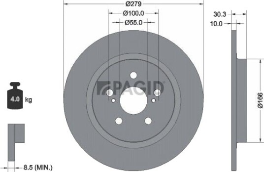 PAGID 55283NC Bremseskive