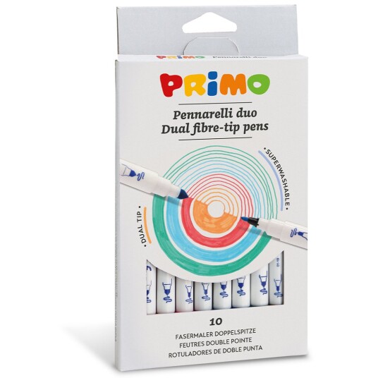 Primo Dual-tip Tusjpenner 10-sett