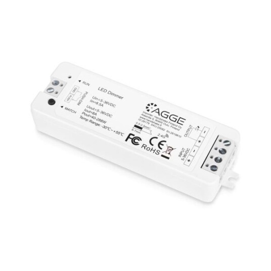 Driver for LED stripe AGGE Single Colour Controller RF 2,4 GHz Kun driveren