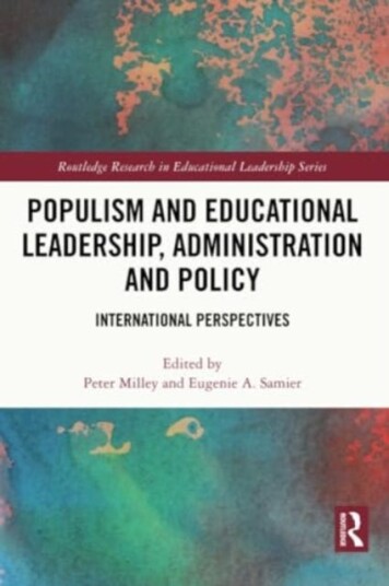 Populism and Educational Leadership, Administration and Policy International Perspectives