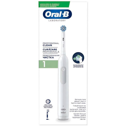Oral B Pro 1 Sensitive Clean Elektrisk tannbørste Professional Clean + ekstra Børstehode Oral B Pro 1 Sensitive Clean Elektrisk tannbørste Professional Clean + ekstra Børstehode