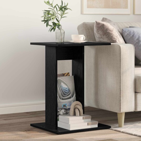 vidaXL Sidetabell Svart Eik 45 x 40 x 62,5 cm Konstruert tre