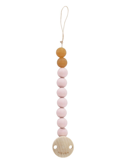 HEVEA Pacifier Holder, Natural Rubber - Pink - ONE SIZE HEVEA Pacifier Holder, Natural Rubber - Pink - ONE SIZE