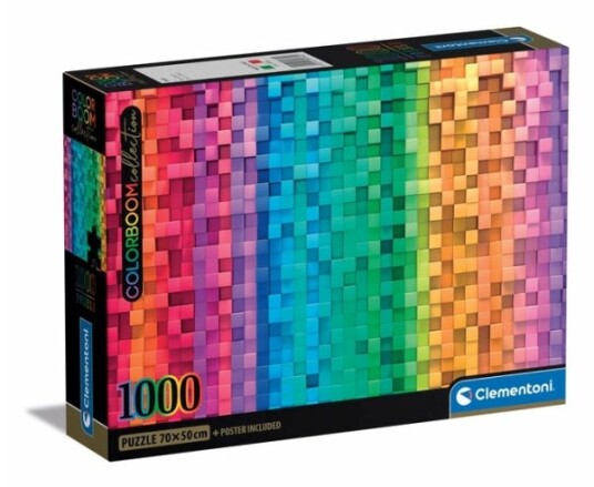 Clementoni Cle Puzzle 1000 Compact Colorboom Pixel 39782