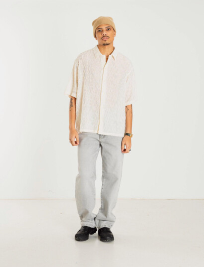 Woodbird Wbsunny Crooque Shirt - Cream - L
