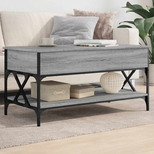 Salongbord grå sonoma 100x55x50 cm konstruert tre og metall 8721012478985