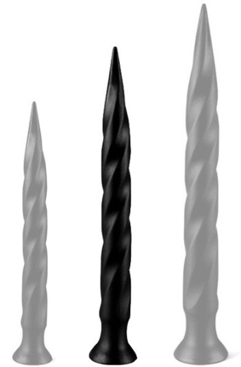 Long Tail Dildo Black 40 cm