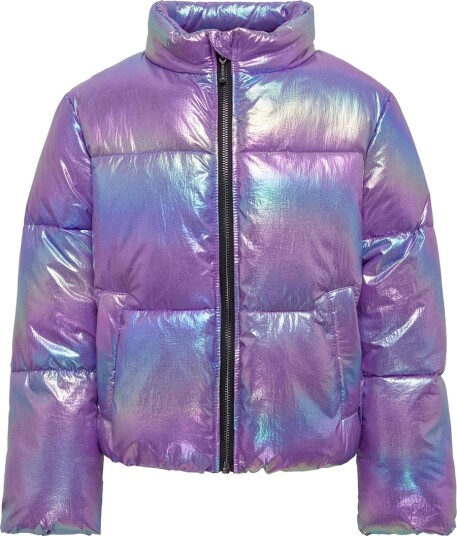 kids ONLY Purple Opulence Celine Metallic Short Puffer Jakke 164
