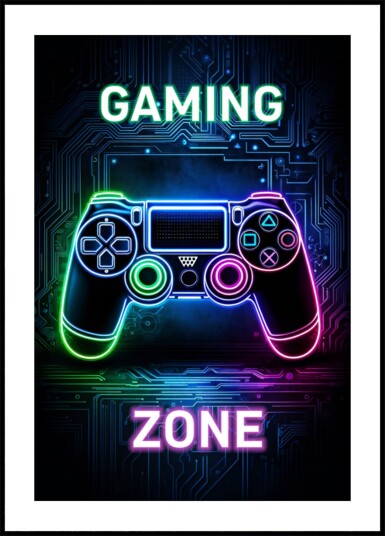Neon Gaming Zone Plakat / 70x100