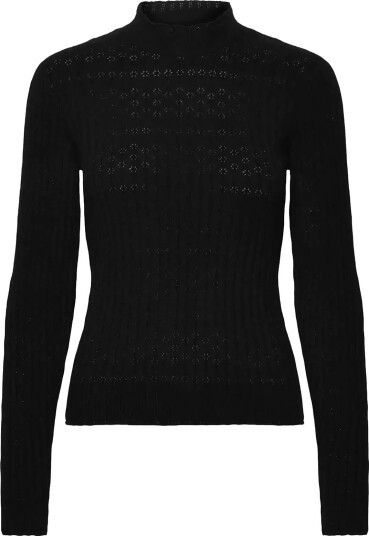RM By Rosemunde Rmwsofia Pointelle Ls Pullover Black L