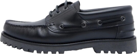 Garment Project Ollie Boat Shoe Black Leather Black 44 Garment Project Ollie Boat Shoe Black Leather Black 44