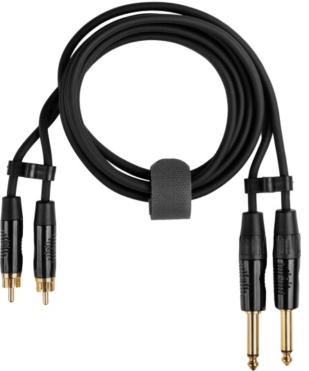 Fuj:Tech Lydkabel 2X 6,3 Mm Hann Til 2X Rca Hann 3 M Svart