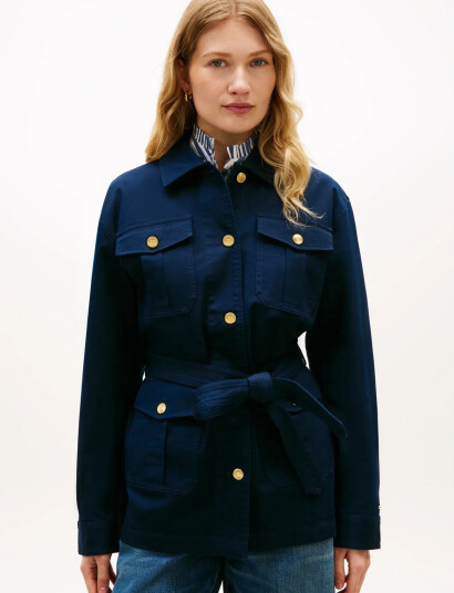 Tommy Hilfiger Cotton Gold Button Field Jacket   Navy   L