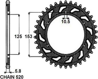 Kjedehjul SUNSTAR 1 3565 48 Kjedehjul SUNSTAR 1 3565 48