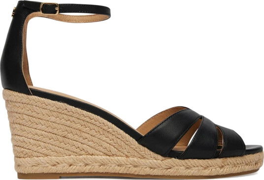 Lauren Ralph Lauren Nellie Nappa Leather Espadrille - Black - 42