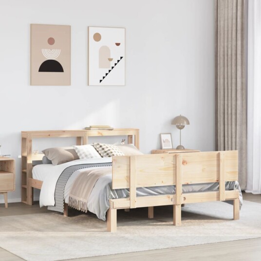 Sengeramme med hodegavl 140x200 cm heltre furu 3306086